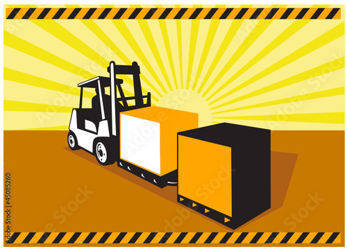 Forklift Truck Materials Handling Retro