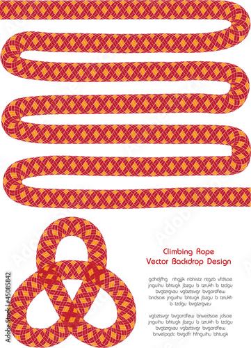 colorful frame with climbing rope, knot and place for text