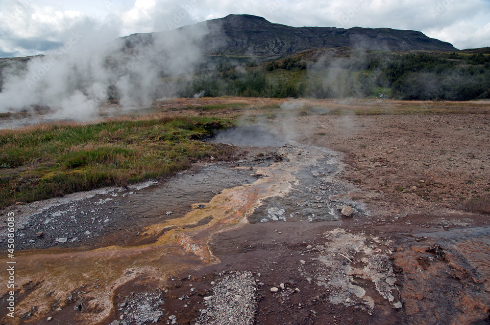 Island - Der goldene Zirkel - Geysir-Gebiet im Haukadalur Island - Der goldene Zirkel - Geysir-Gebiet im Haukadalur