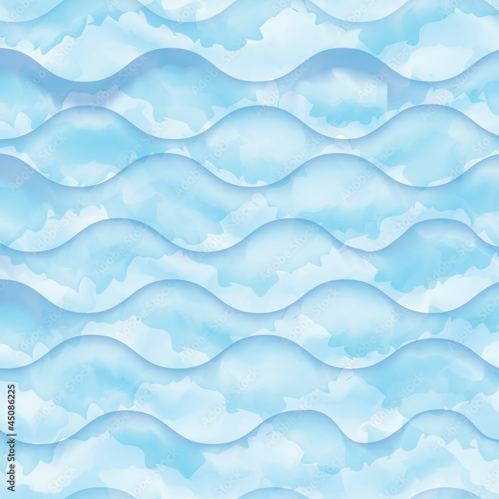 Fototapeta premium watercolor blue wave