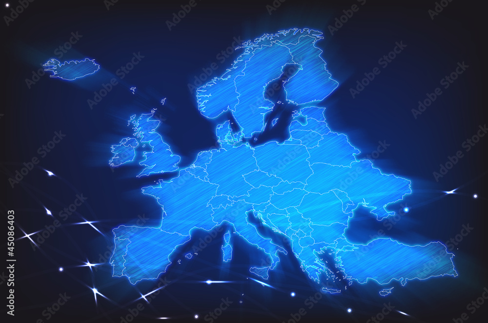 Leuchtende Europakarte Leuchtende Europakarte