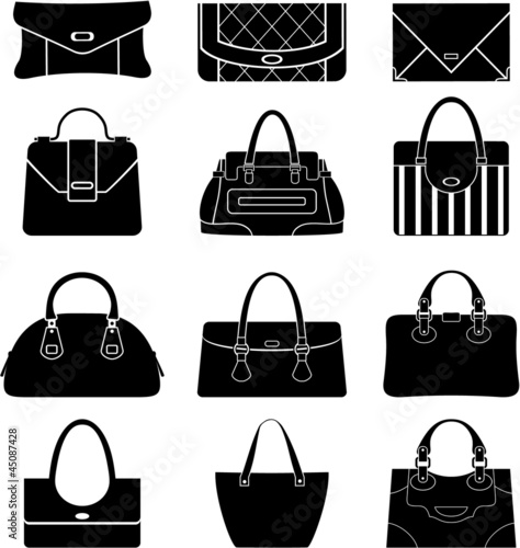 Black icons female bags