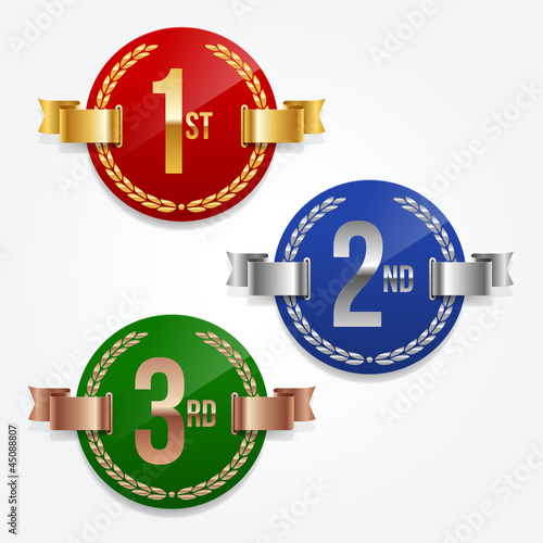 Vector illustration of 1st; 2nd; 3rd awards emblems
