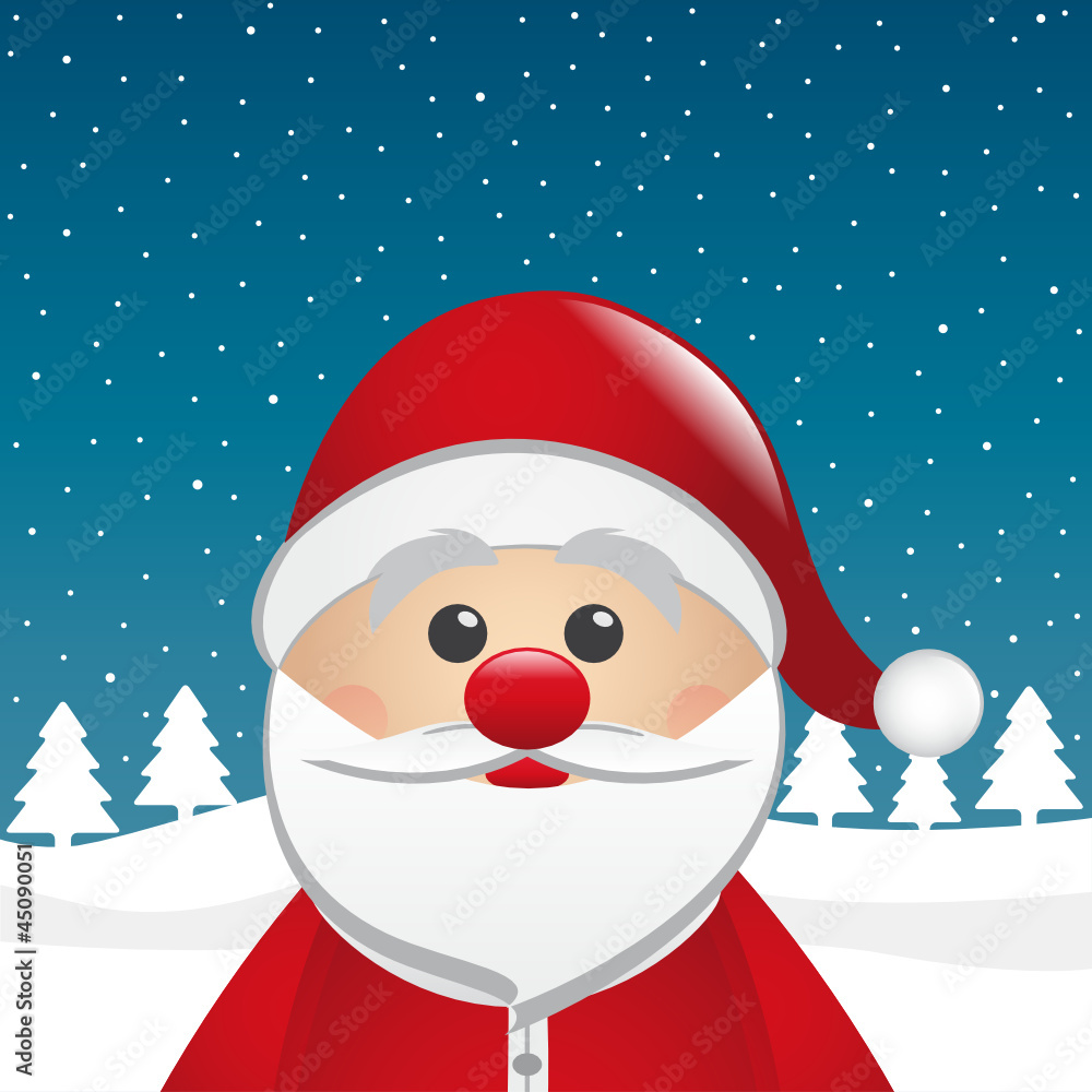 santa clause figure look winter night landscape santa clause figure look winter night landscape