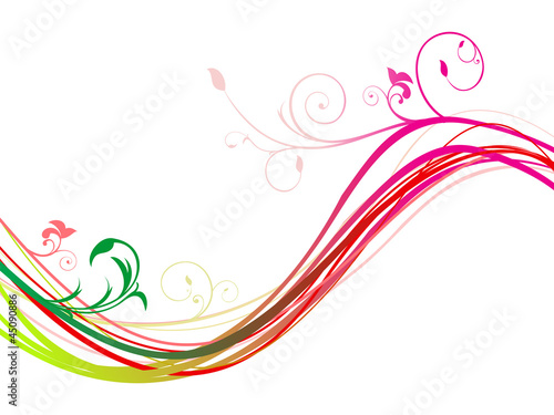 abstract rainbow floral wave