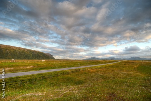 Road in the mountainous region to the north of Norway photo