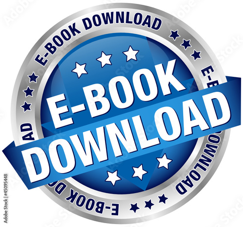 Button Banner "E-Book Download" Blue/Silver