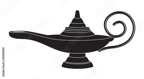 Aladdin's lamp silhouette photo