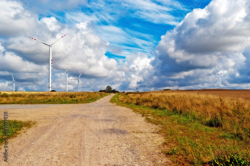 Wind turbines landscape photo