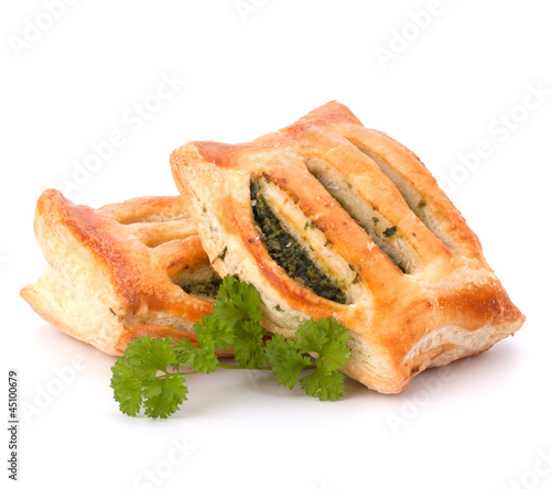 Puff pastry bun isolated on white background.
