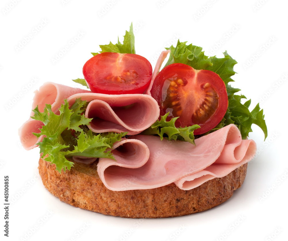 healthy sandwich with vegetable and smoked ham healthy sandwich with vegetable and smoked ham