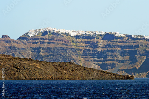 Panoramic view of Santorini's city photo