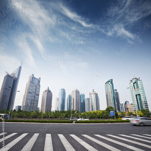 cityscape of modern city shanghai