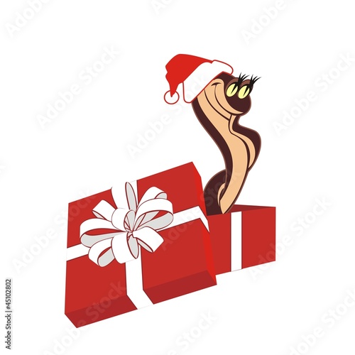 new year's snake in a gift box