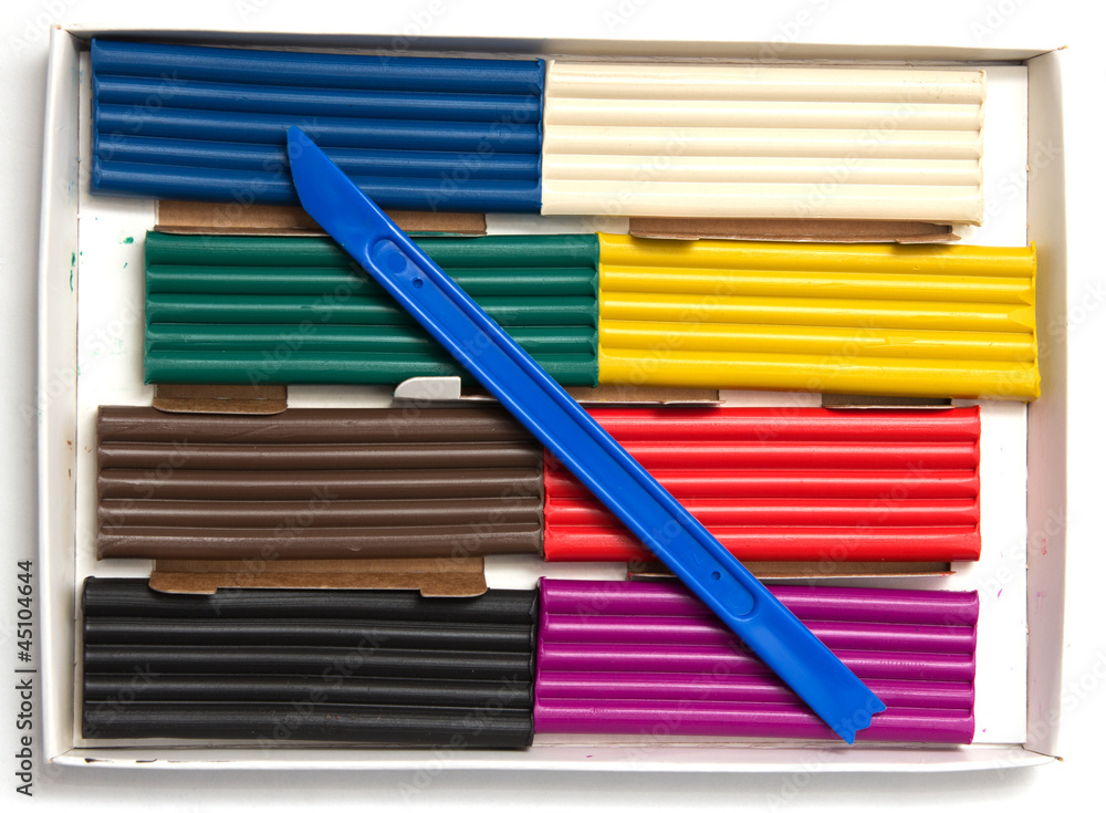 Fototapeta premium multicolored plasticine on a white background