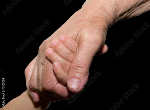 grandmother and son hands