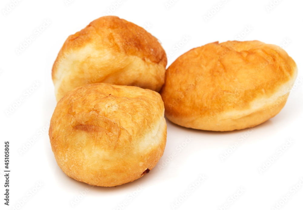 fried pies with meat on a white background