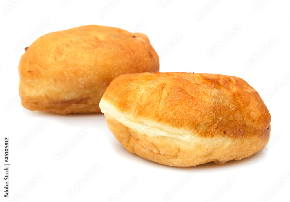 fried pies with meat on a white background