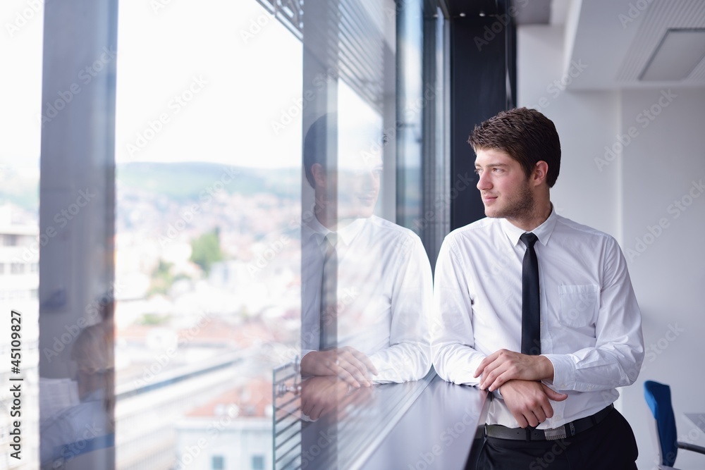 Fototapeta premium happy young business man at office