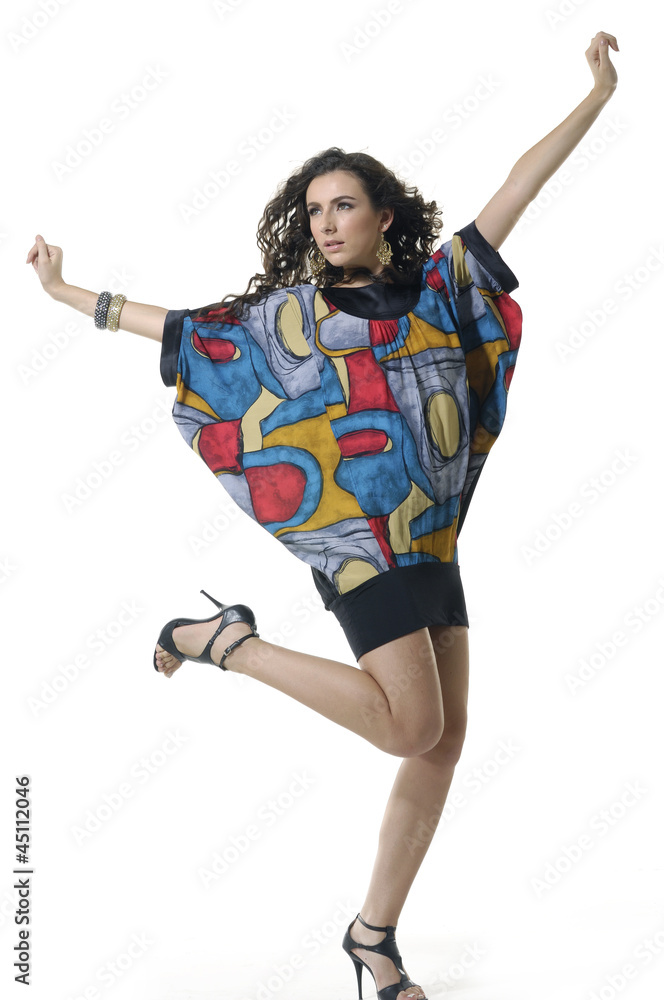 Dynamic image of a beautiful woman shot in studio Dynamic image of a beautiful woman shot in studio