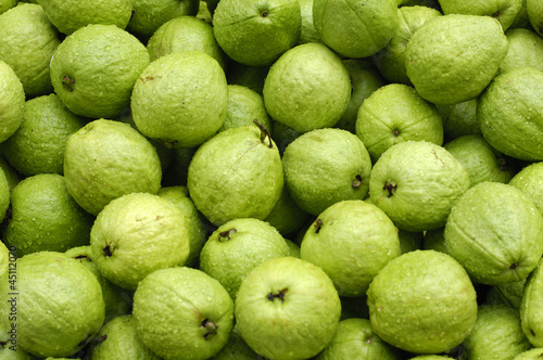Fresh guavas background