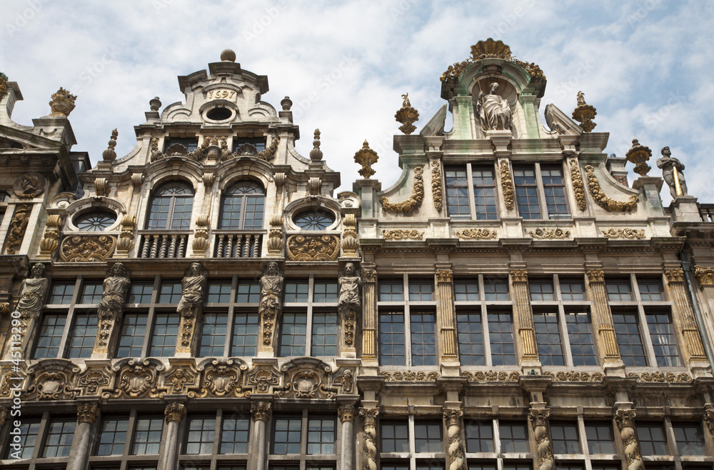 Brussels - The facade of palaces from main square