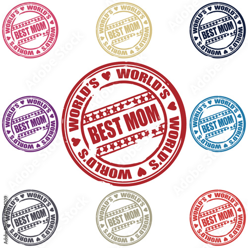 Best Mom set of stamps