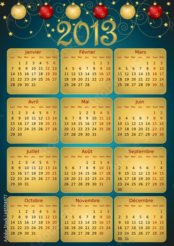 Calendrier 2013 simple - facilement éditable