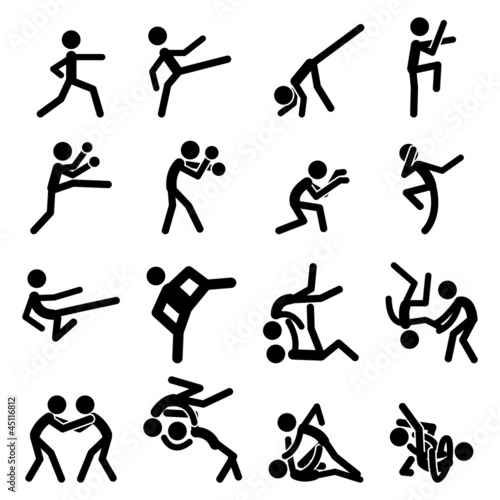 Sport Pictogram Icon Set 03 Martial Arts