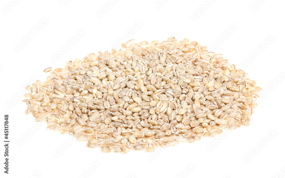 Pile of Pearl Barley isolated on white Pile of Pearl Barley isolated on white