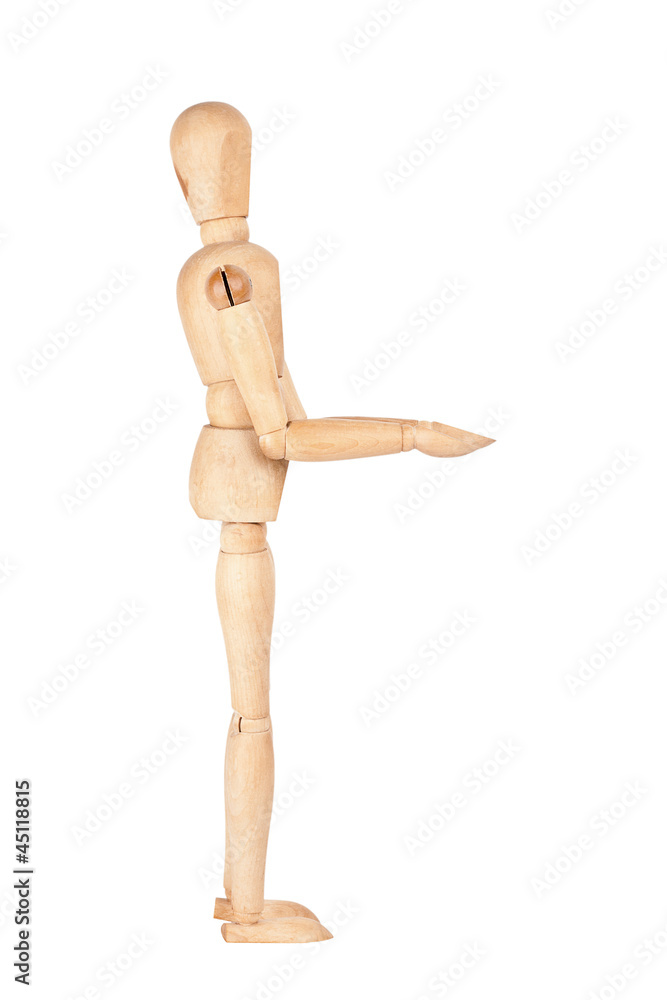Wooden dummy carrying something invisible Wooden dummy carrying something invisible