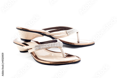 Pair of beige female shoes