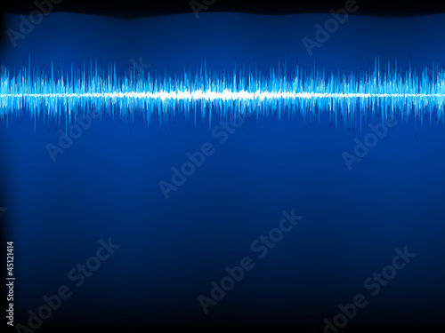 Sound waves oscillating on black. EPS 8