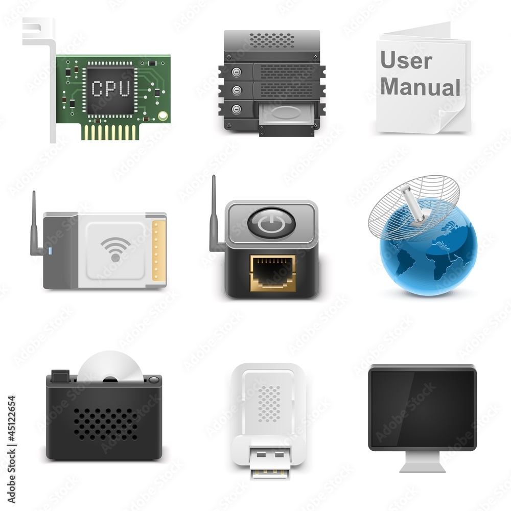 network hardware vector icons