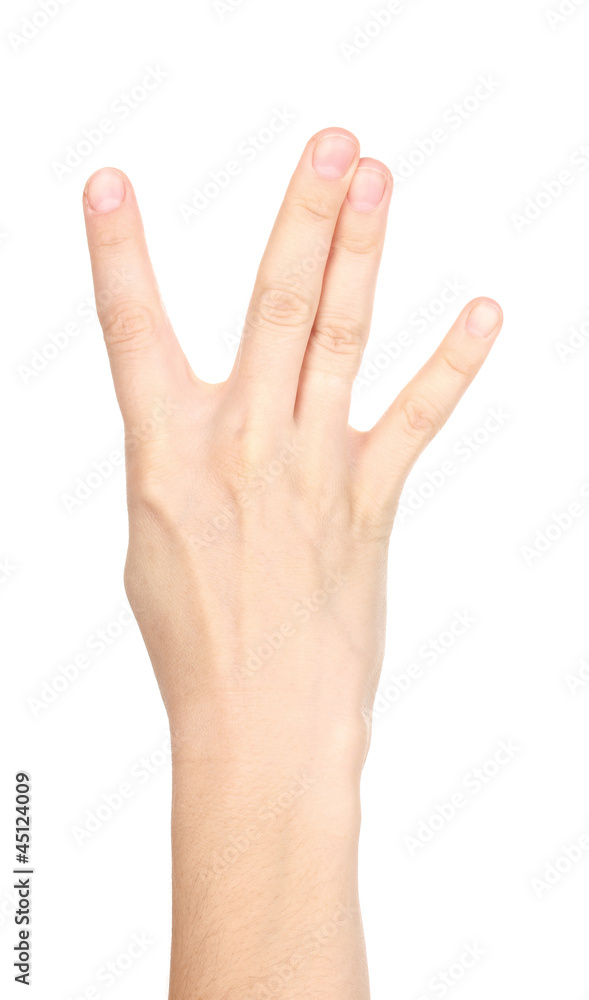 Hand making sign isolated on white Hand making sign isolated on white