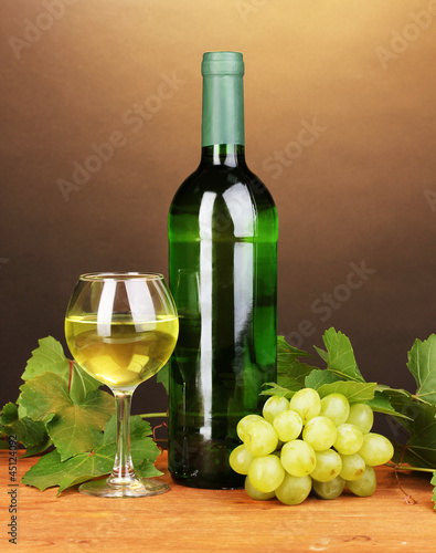 Bottle of great wine with glass