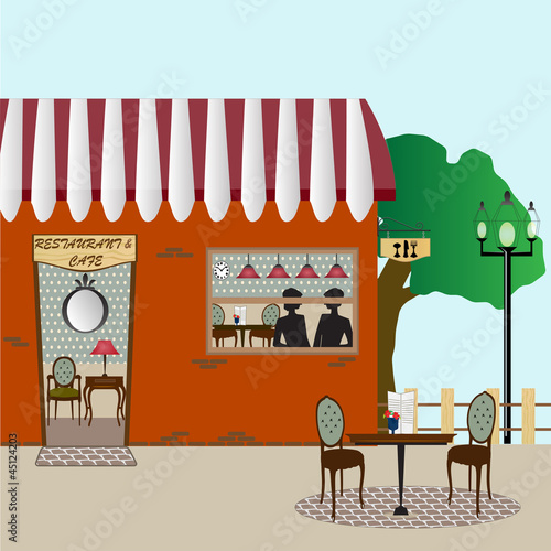 Street cafe restaurant