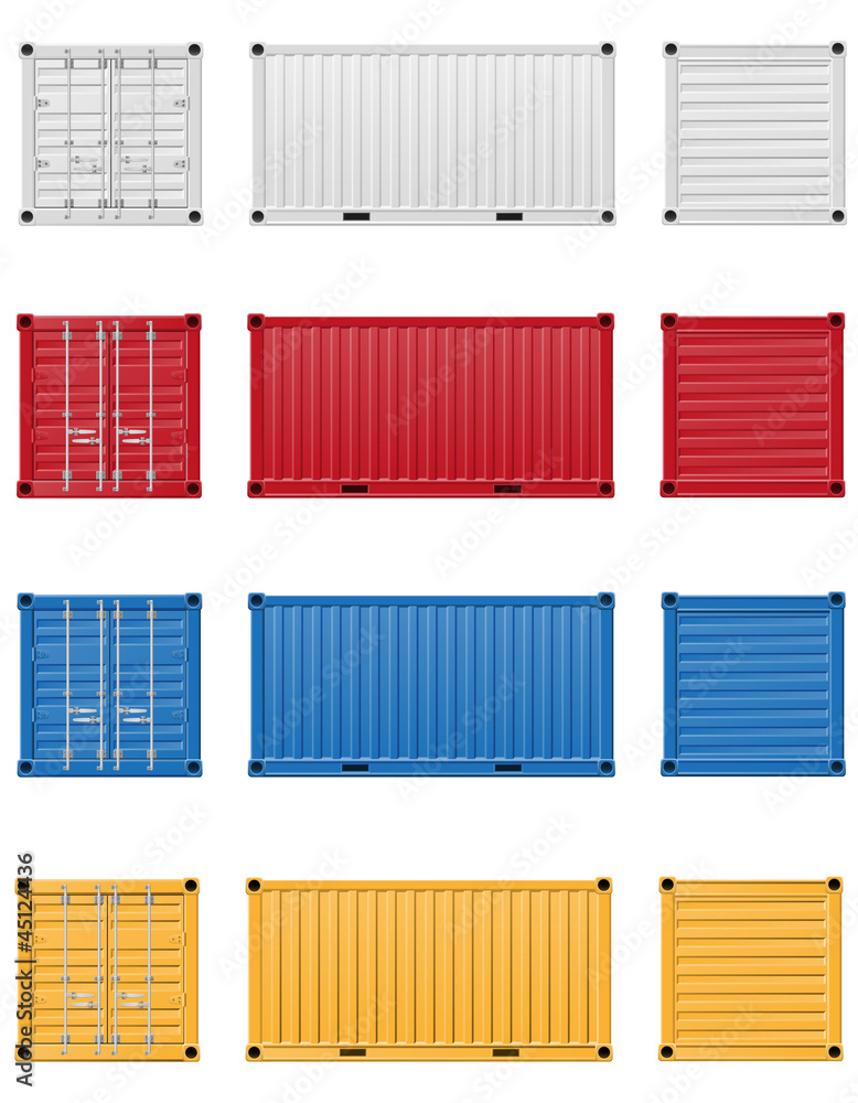cargo container vector illustration - obrazy, fototapety, plakaty 