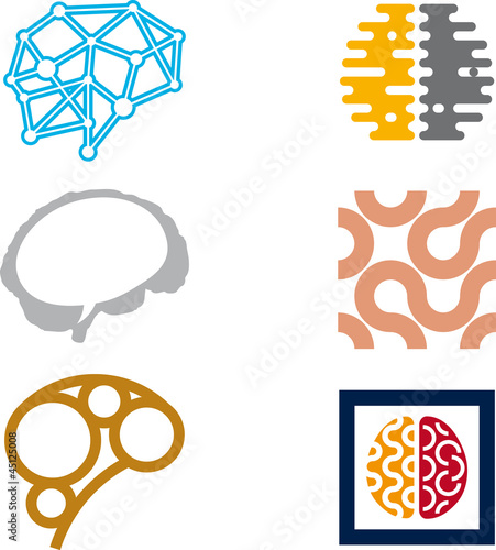 Brain icon set