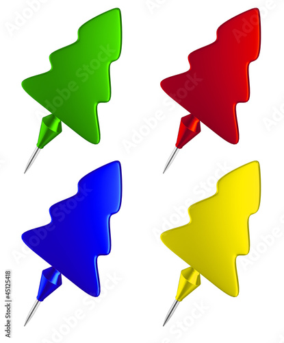 set of color pushpins