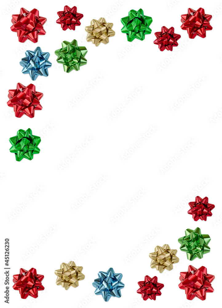 Christmas bows on white background Christmas bows on white background
