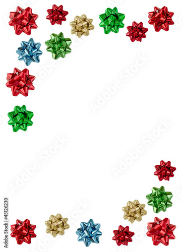 Christmas bows on white background