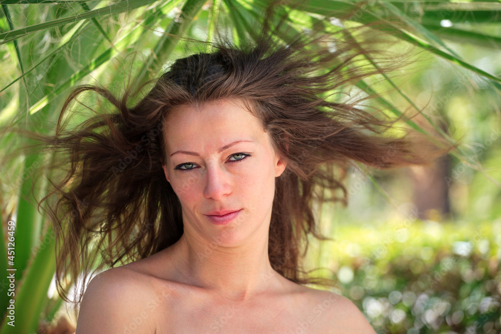 Beauty portrait of a brunette woman Beauty portrait of a brunette woman