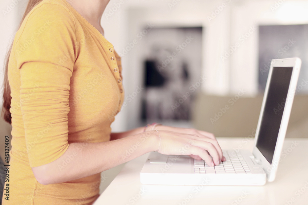 Naklejka premium Frau am Notebook