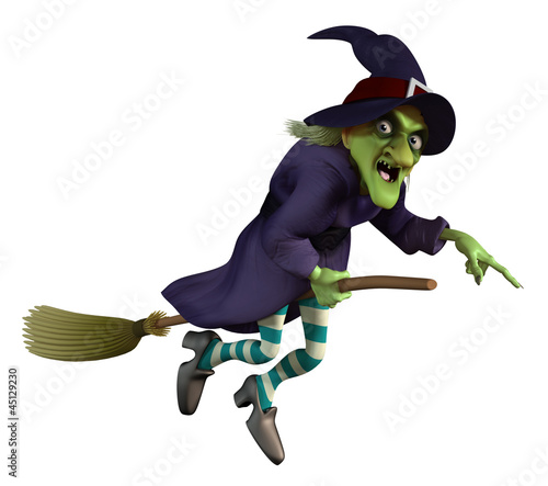Fotografia, Obraz flying witch on a broom