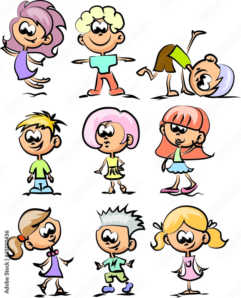 Симпатичные счастливых детей мультфильм