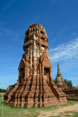 ruin of ancient temple in ayutthaya