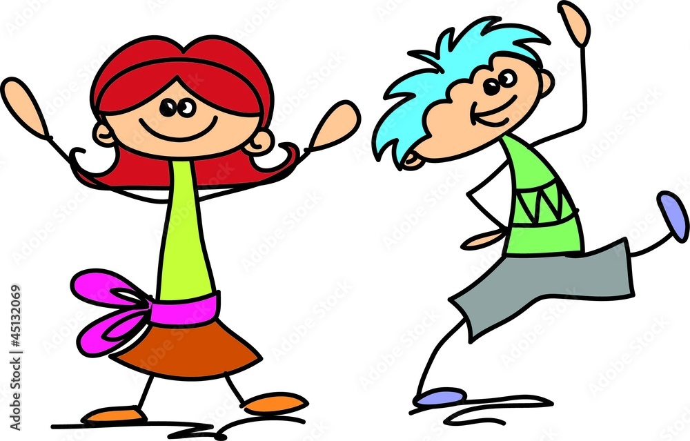 Симпатичные счастливых детей мультфильм