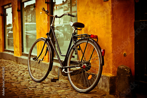 Classic vintage retro city bicycle in Copenhagen, Denmark #45133862