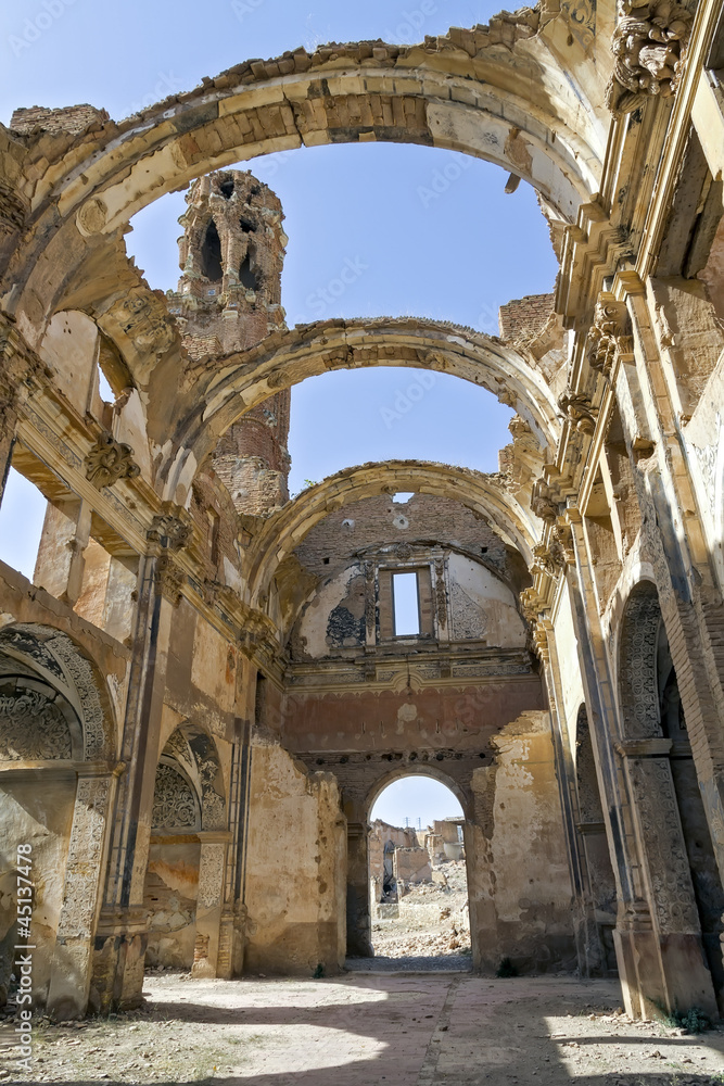 Belchite village destroyed in a bombing